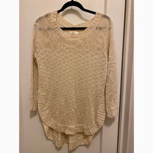 LF stores Millau knit crochet beige sweater